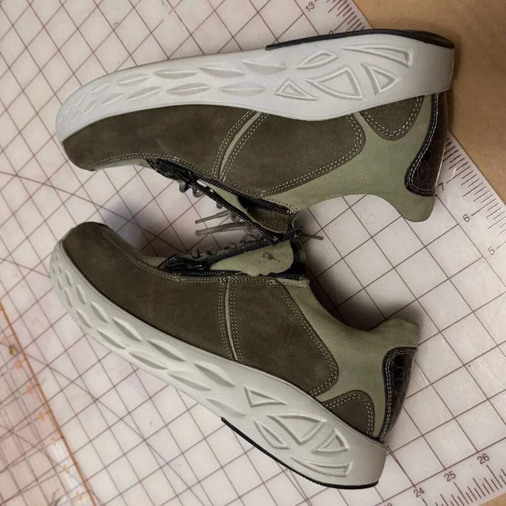 WOLKY Bounce Castor Grey + Green Leather WaLKiNg shoes EU 40 - NEW W/O TAGS - Picture 8 of 12